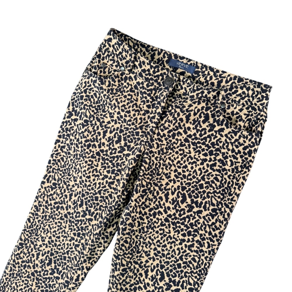 Leopardcore Verve Blues Womens 6 High Rise Skinny Pants‎ Y2K Glam Street Style